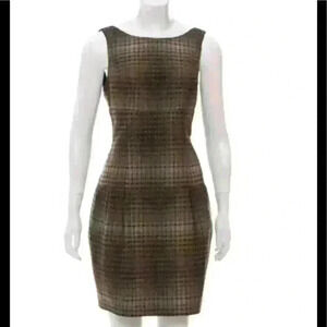 Thread Social Brown Plaid Mini Sleeveless Dress
